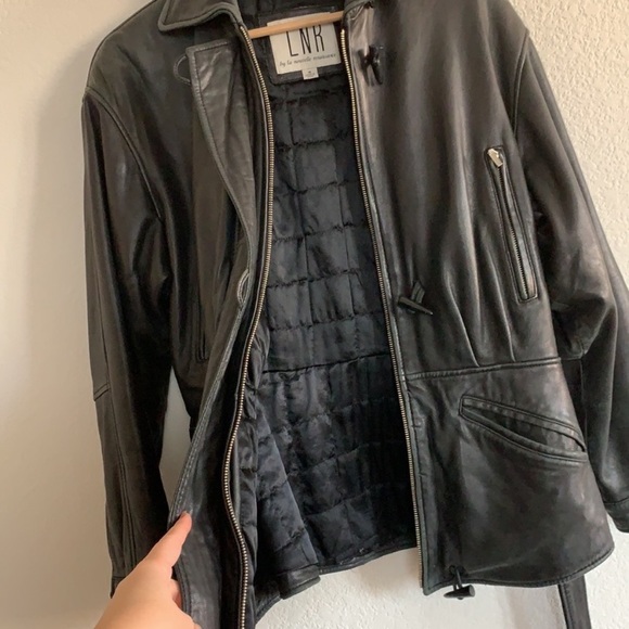 LNR | Convertible leather coat Fox hood trim black - Picture 11 of 16